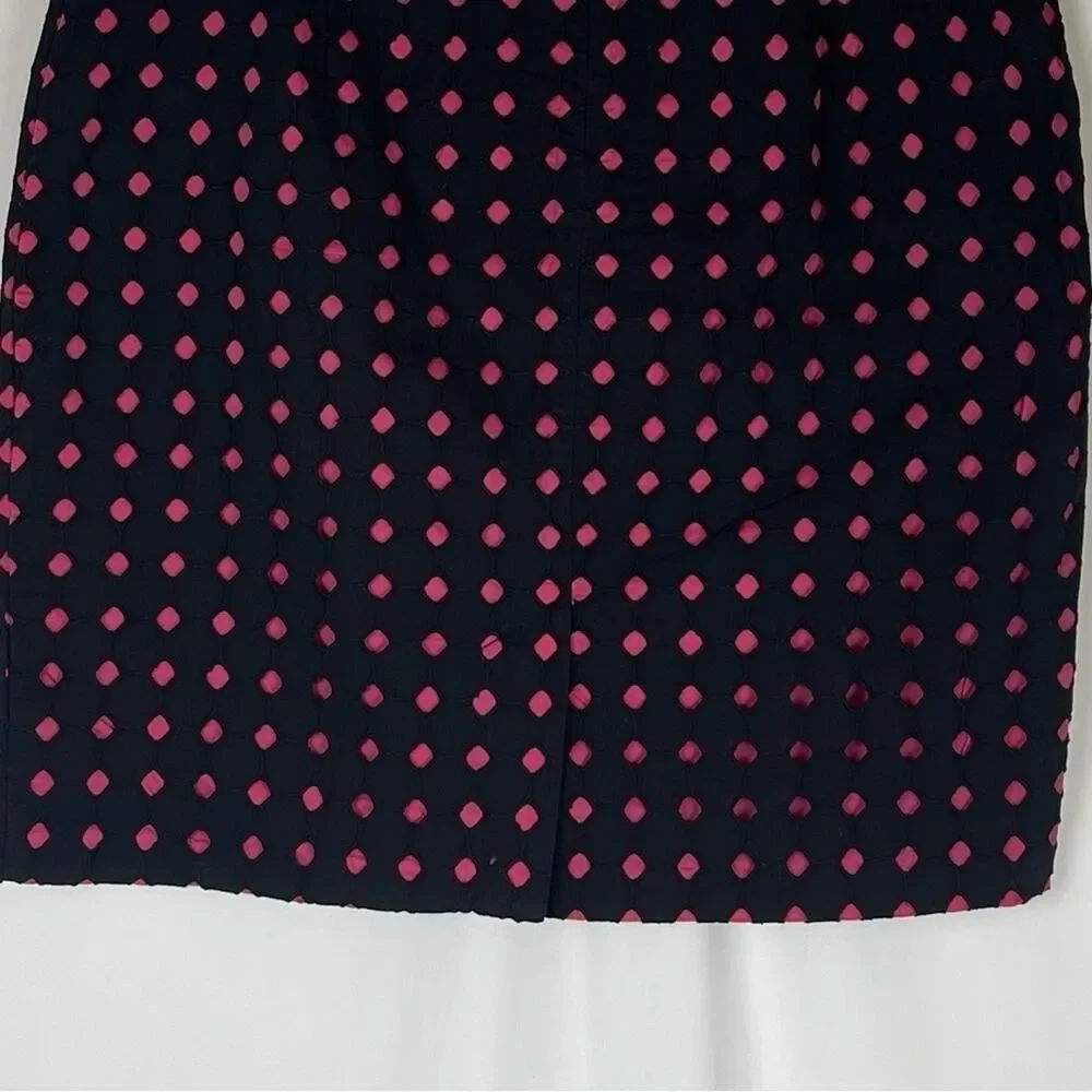 Tribal Black Pink Polka Dot Pure Cotton Skirt NWOT Size 12 Academia